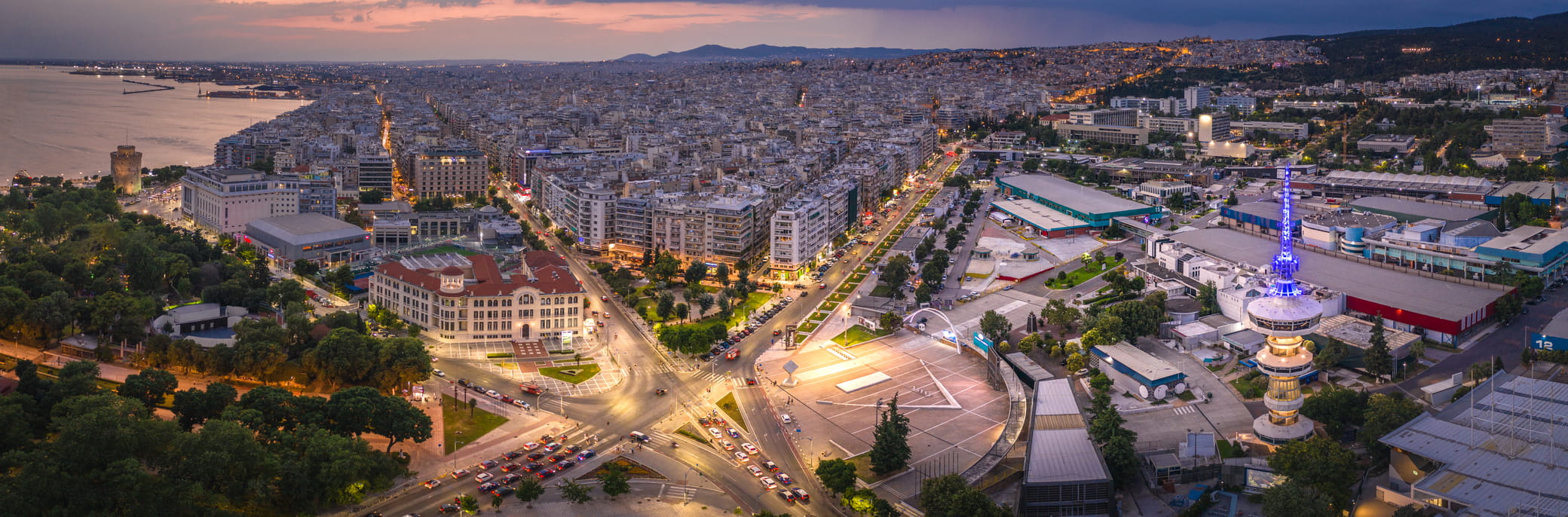 White Tower of Thessaloniki at sunset